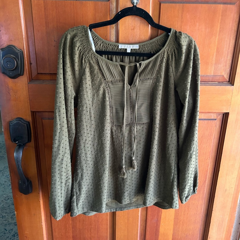 Daniel Rainn Olive Textured Blouse